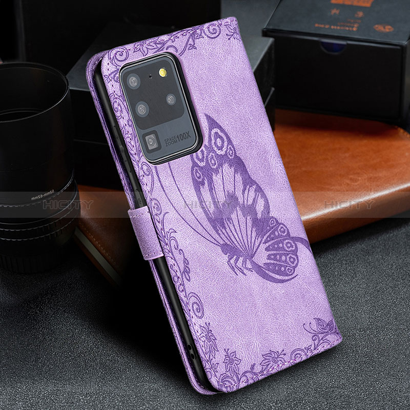 Funda de Cuero Cartera con Soporte Mariposa Carcasa B02F para Samsung Galaxy S20 Ultra 5G