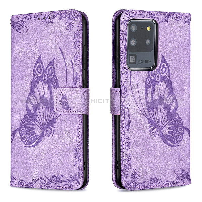 Funda de Cuero Cartera con Soporte Mariposa Carcasa B02F para Samsung Galaxy S20 Ultra 5G