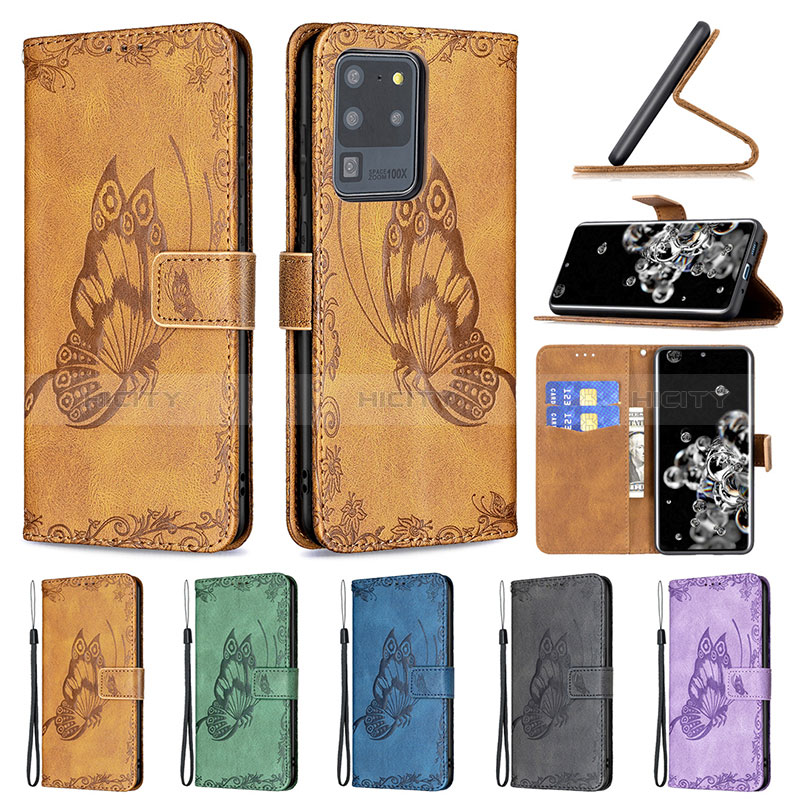 Funda de Cuero Cartera con Soporte Mariposa Carcasa B02F para Samsung Galaxy S20 Ultra 5G