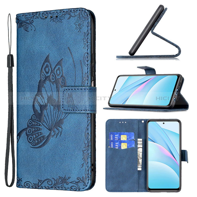 Funda de Cuero Cartera con Soporte Mariposa Carcasa B02F para Xiaomi Mi 10i 5G