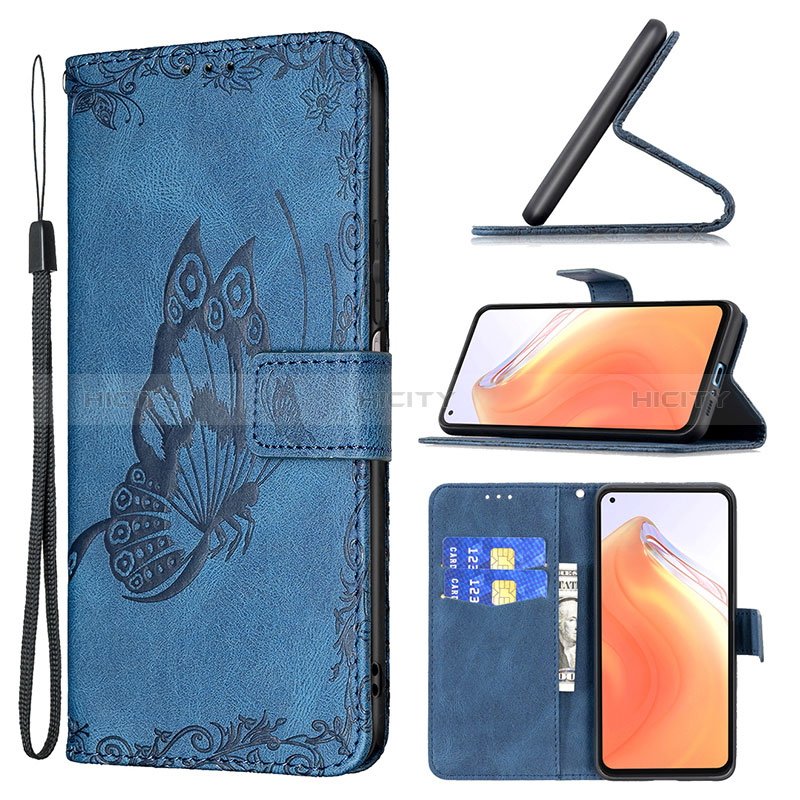 Funda de Cuero Cartera con Soporte Mariposa Carcasa B02F para Xiaomi Mi 10T 5G