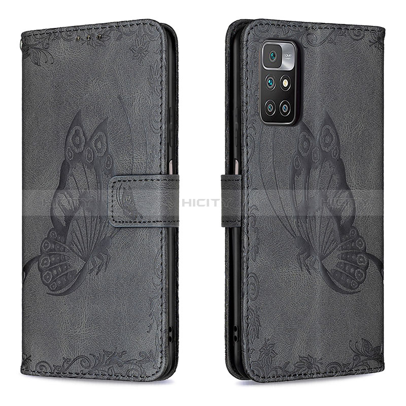 Funda de Cuero Cartera con Soporte Mariposa Carcasa B02F para Xiaomi Redmi 10 4G