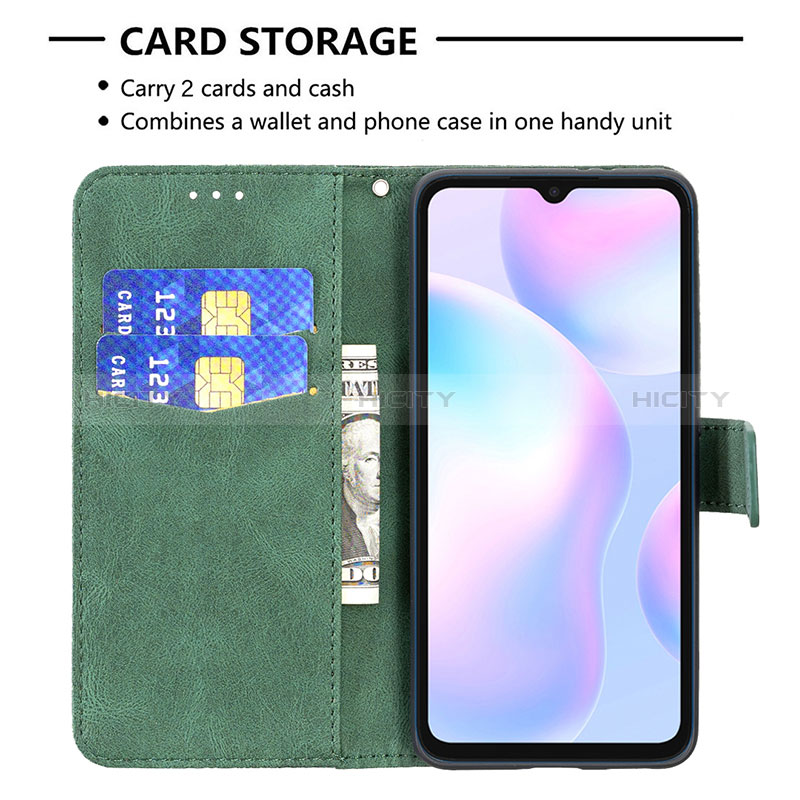 Funda de Cuero Cartera con Soporte Mariposa Carcasa B02F para Xiaomi Redmi 9A