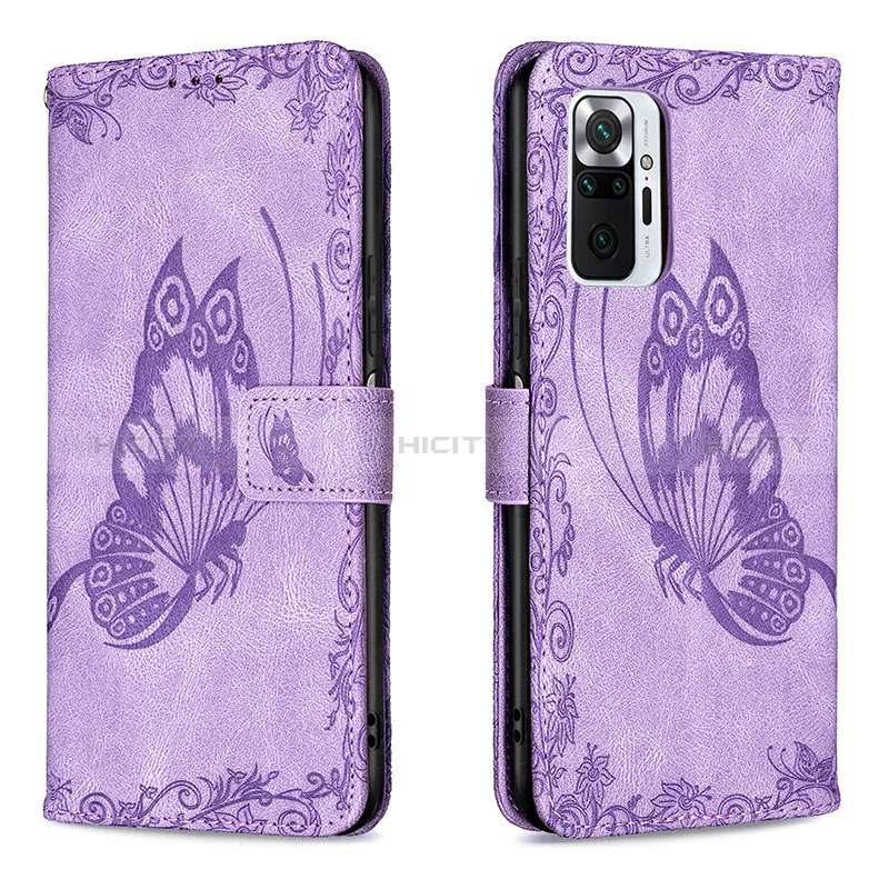 Funda de Cuero Cartera con Soporte Mariposa Carcasa B02F para Xiaomi Redmi Note 10 Pro Max