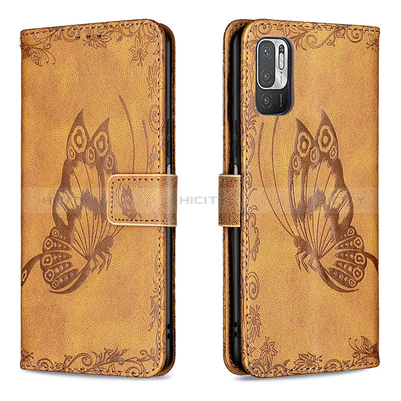 Funda de Cuero Cartera con Soporte Mariposa Carcasa B02F para Xiaomi Redmi Note 10T 5G