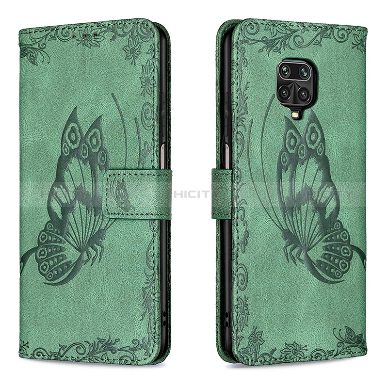 Funda de Cuero Cartera con Soporte Mariposa Carcasa B02F para Xiaomi Redmi Note 9 Pro Max