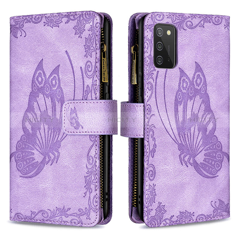 Funda de Cuero Cartera con Soporte Mariposa Carcasa B03F para Samsung Galaxy A02s