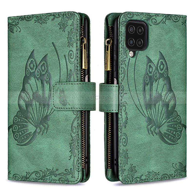 Funda de Cuero Cartera con Soporte Mariposa Carcasa B03F para Samsung Galaxy A12 Nacho