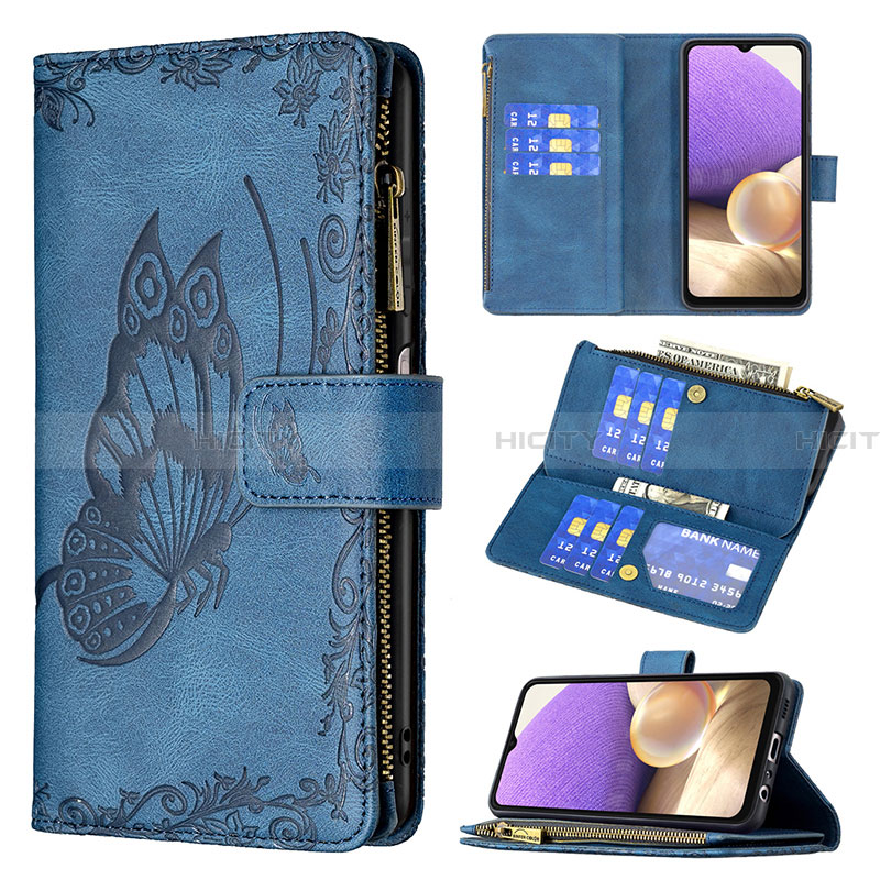 Funda de Cuero Cartera con Soporte Mariposa Carcasa B03F para Samsung Galaxy A32 4G