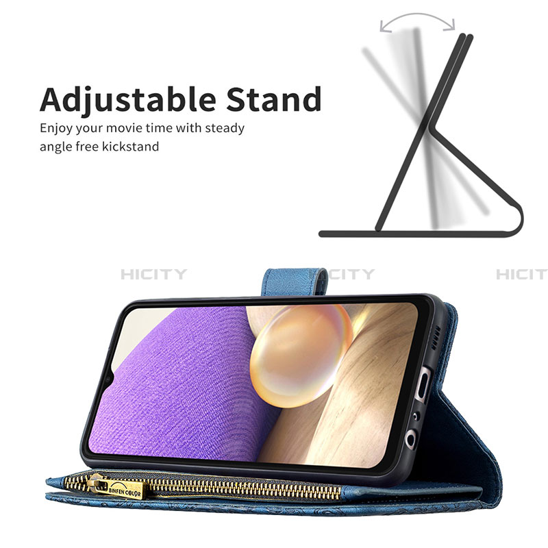 Funda de Cuero Cartera con Soporte Mariposa Carcasa B03F para Samsung Galaxy A32 4G