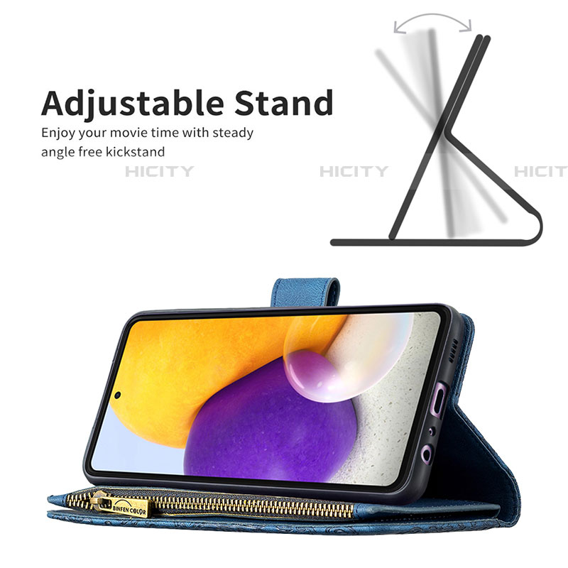 Funda de Cuero Cartera con Soporte Mariposa Carcasa B03F para Samsung Galaxy A72 5G