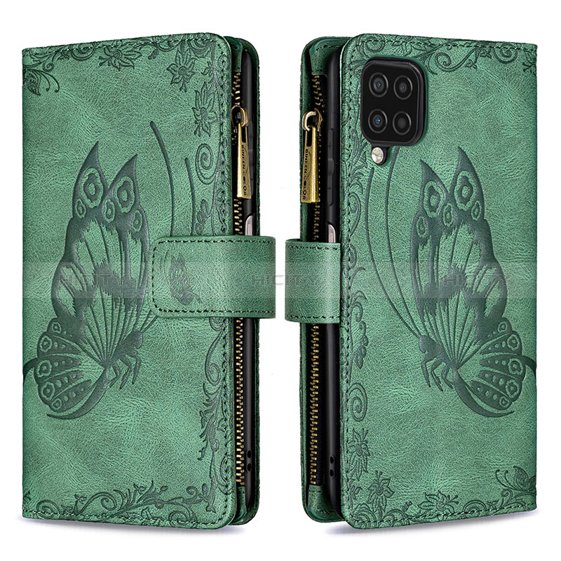 Funda de Cuero Cartera con Soporte Mariposa Carcasa B03F para Samsung Galaxy F12