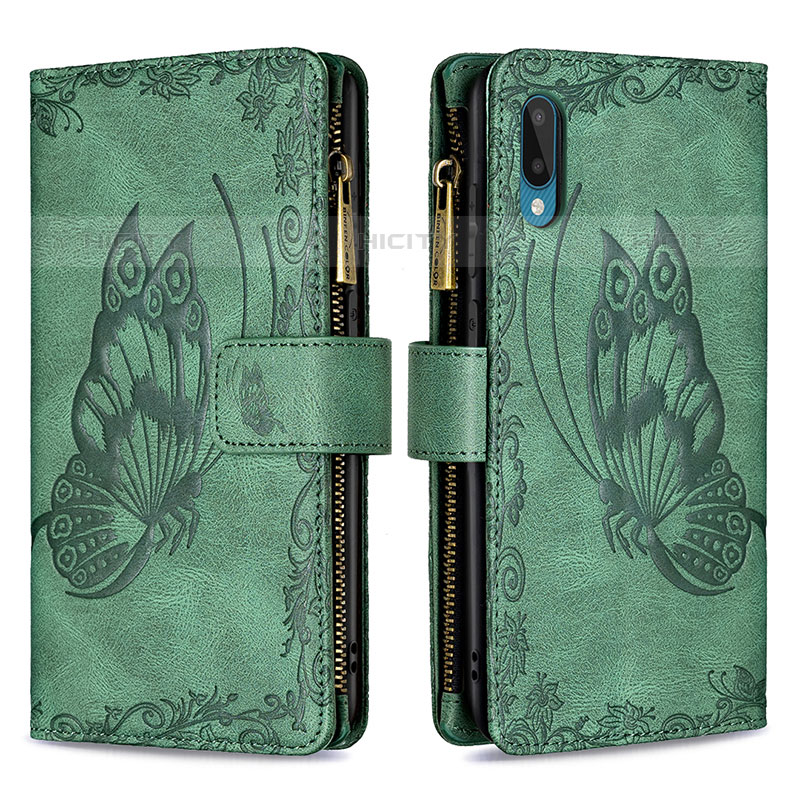 Funda de Cuero Cartera con Soporte Mariposa Carcasa B03F para Samsung Galaxy M02