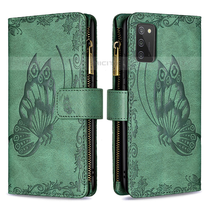 Funda de Cuero Cartera con Soporte Mariposa Carcasa B03F para Samsung Galaxy M02s