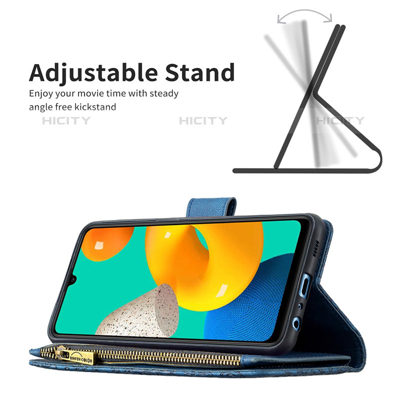 Funda de Cuero Cartera con Soporte Mariposa Carcasa B03F para Samsung Galaxy M32 4G