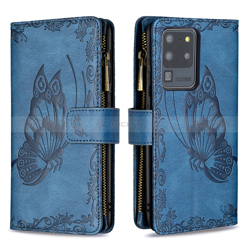 Funda de Cuero Cartera con Soporte Mariposa Carcasa B03F para Samsung Galaxy S20 Ultra 5G