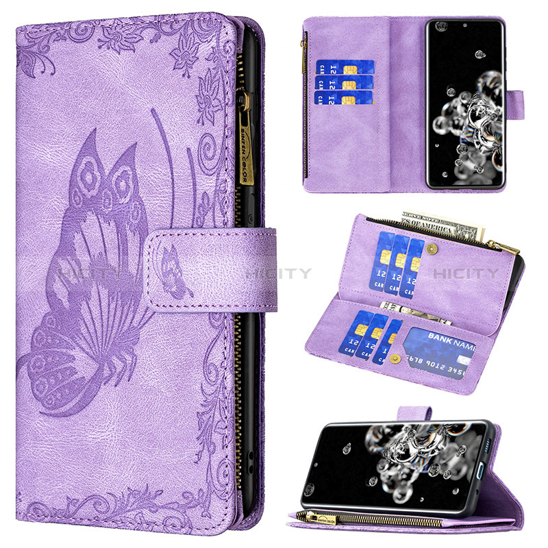 Funda de Cuero Cartera con Soporte Mariposa Carcasa B03F para Samsung Galaxy S20 Ultra 5G