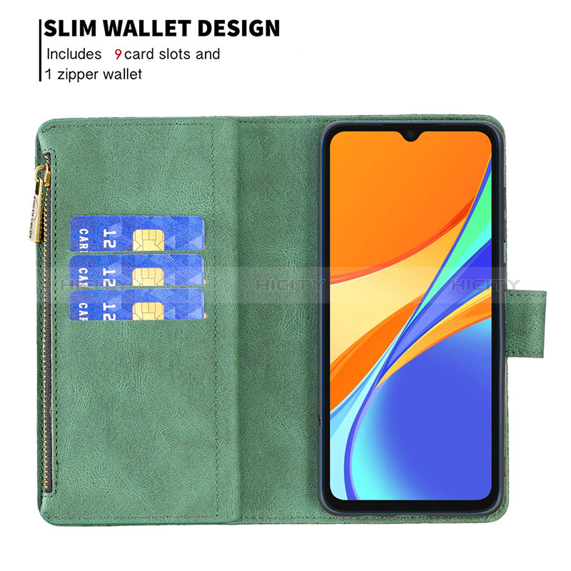 Funda de Cuero Cartera con Soporte Mariposa Carcasa B03F para Xiaomi POCO C3