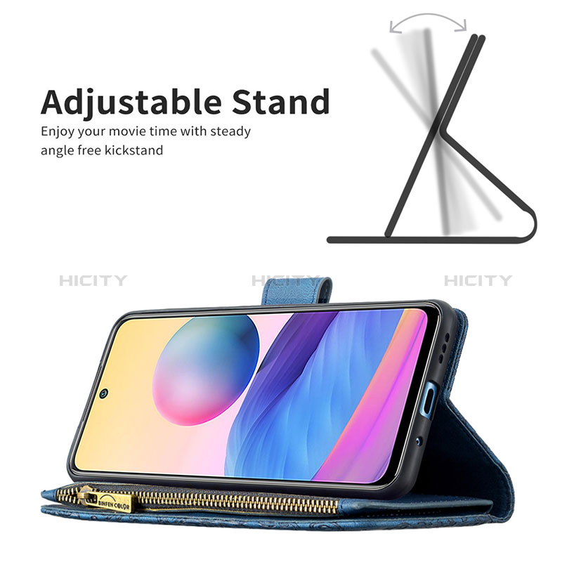 Funda de Cuero Cartera con Soporte Mariposa Carcasa B03F para Xiaomi POCO M3 Pro 5G