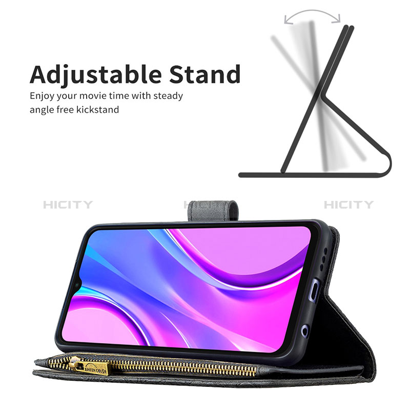 Funda de Cuero Cartera con Soporte Mariposa Carcasa B03F para Xiaomi Redmi 9