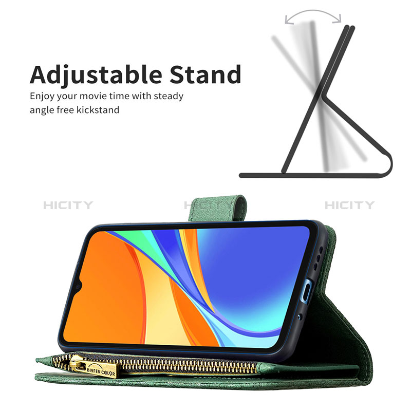 Funda de Cuero Cartera con Soporte Mariposa Carcasa B03F para Xiaomi Redmi 9 Activ