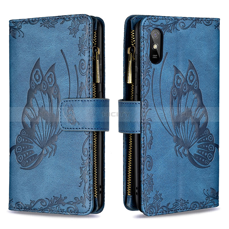 Funda de Cuero Cartera con Soporte Mariposa Carcasa B03F para Xiaomi Redmi 9i