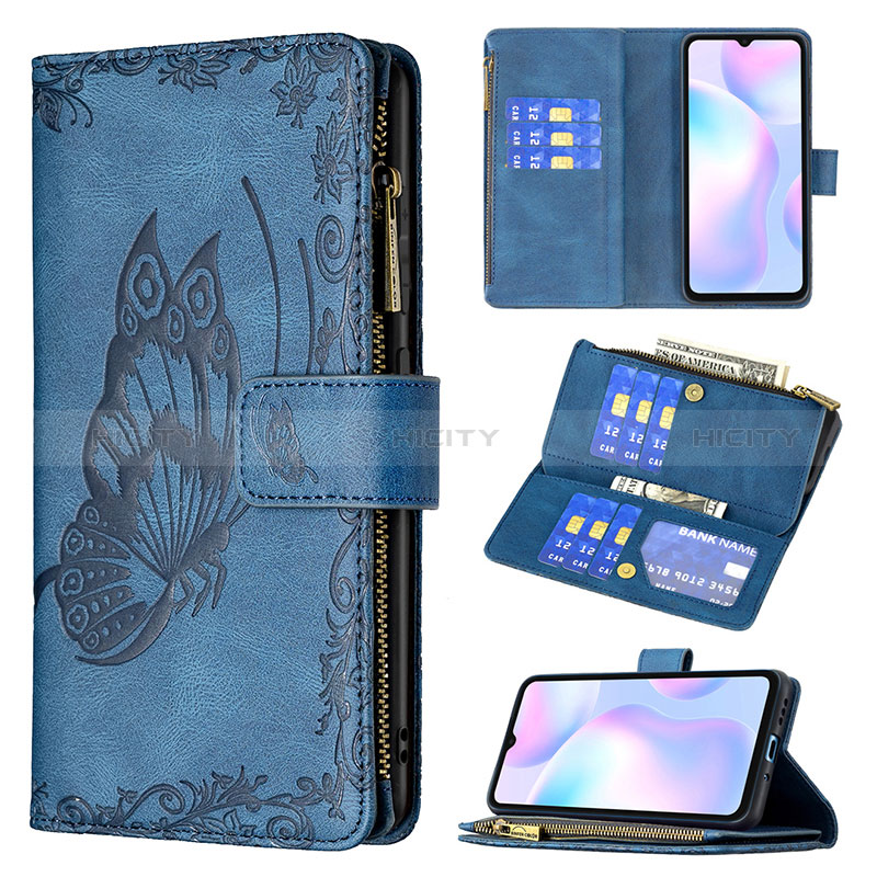 Funda de Cuero Cartera con Soporte Mariposa Carcasa B03F para Xiaomi Redmi 9i