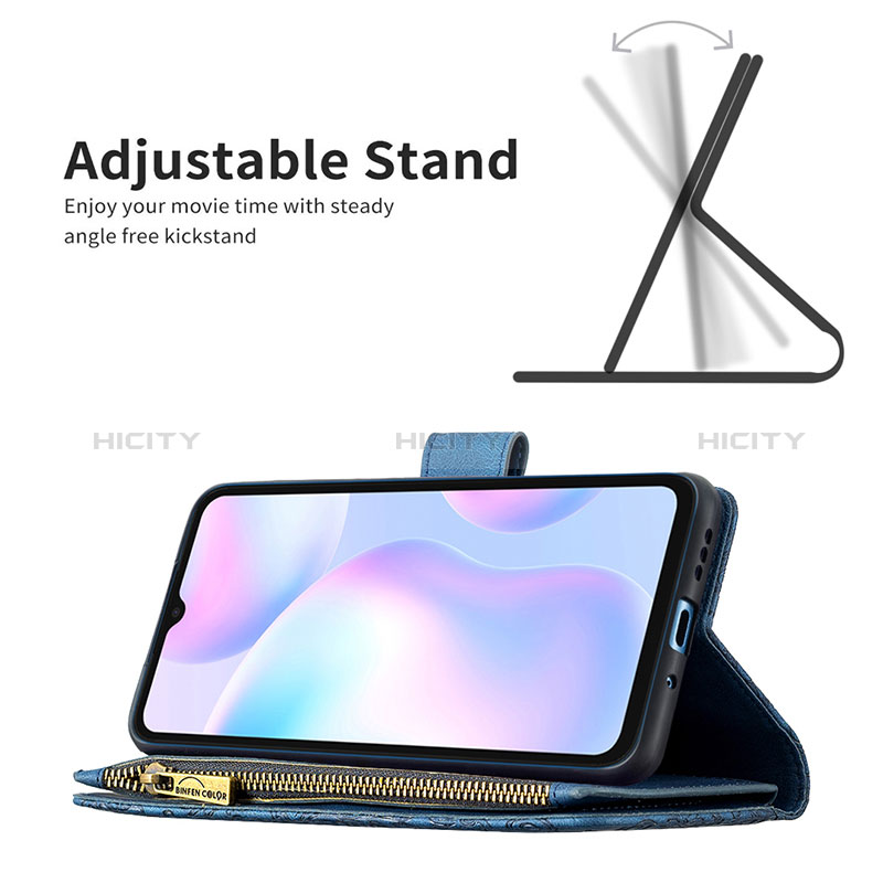 Funda de Cuero Cartera con Soporte Mariposa Carcasa B03F para Xiaomi Redmi 9i