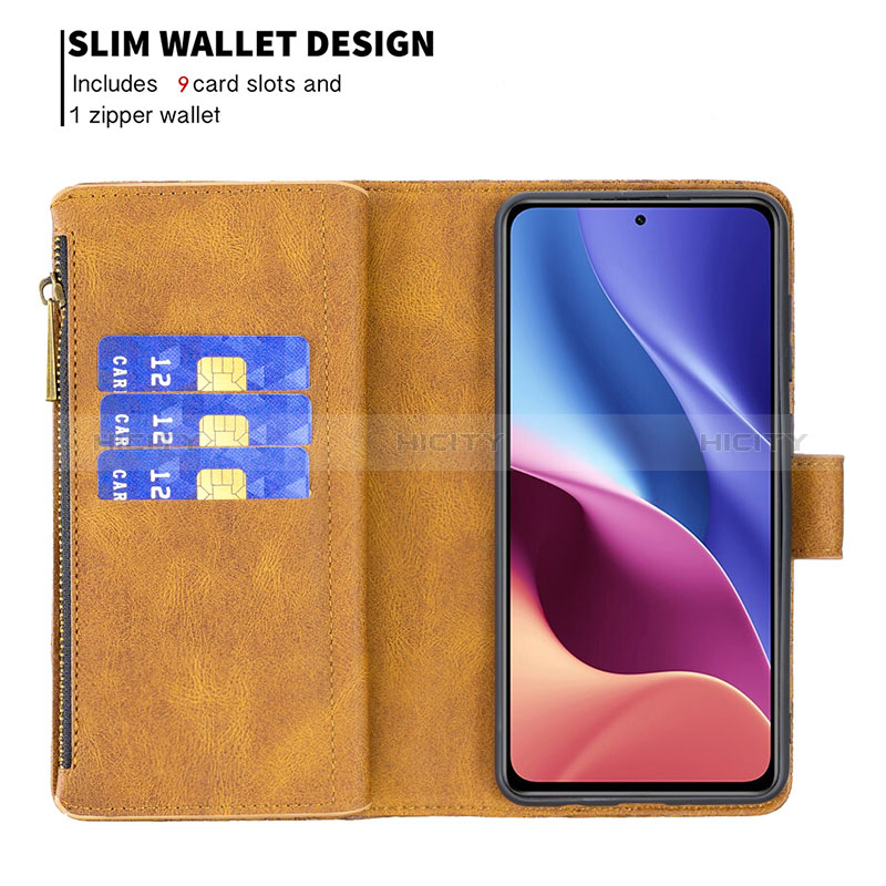 Funda de Cuero Cartera con Soporte Mariposa Carcasa B03F para Xiaomi Redmi K40 5G