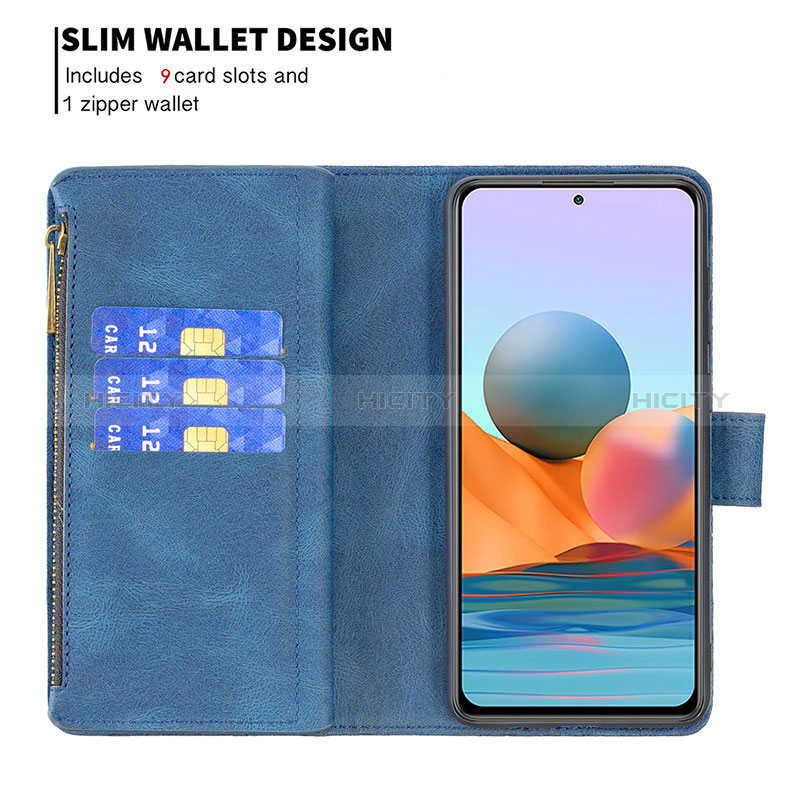 Funda de Cuero Cartera con Soporte Mariposa Carcasa B03F para Xiaomi Redmi Note 10 Pro 4G