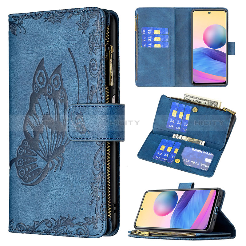 Funda de Cuero Cartera con Soporte Mariposa Carcasa B03F para Xiaomi Redmi Note 10T 5G