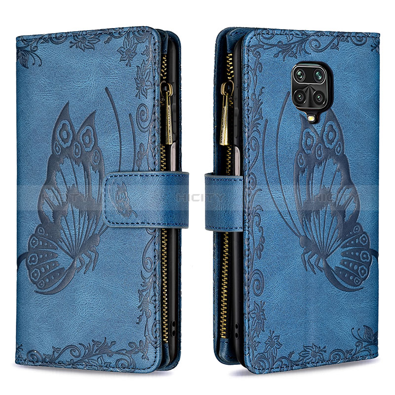 Funda de Cuero Cartera con Soporte Mariposa Carcasa B03F para Xiaomi Redmi Note 9S