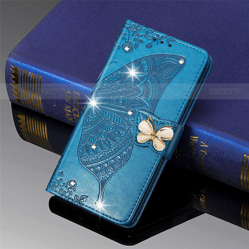 Funda de Cuero Cartera con Soporte Mariposa Carcasa L01 para Xiaomi Mi 11 5G Azul