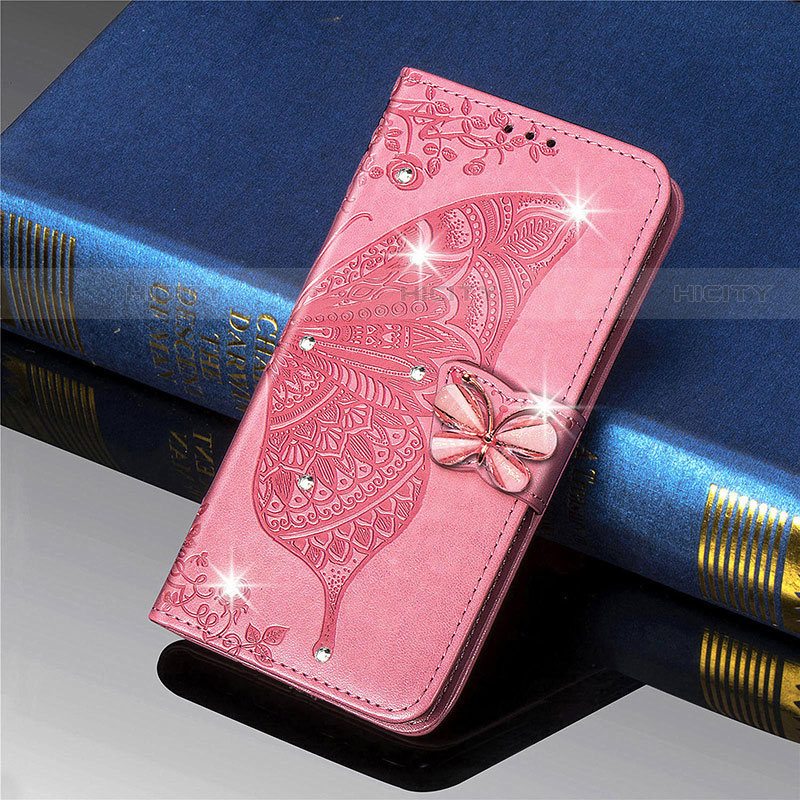 Funda de Cuero Cartera con Soporte Mariposa Carcasa L01 para Xiaomi Mi 11 Lite 4G Rosa Roja