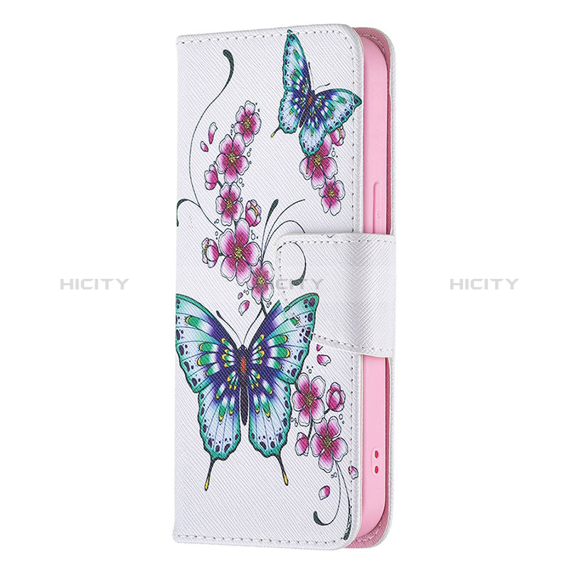 Funda de Cuero Cartera con Soporte Mariposa Carcasa L07 para Apple iPhone 14 Pro Max Rosa