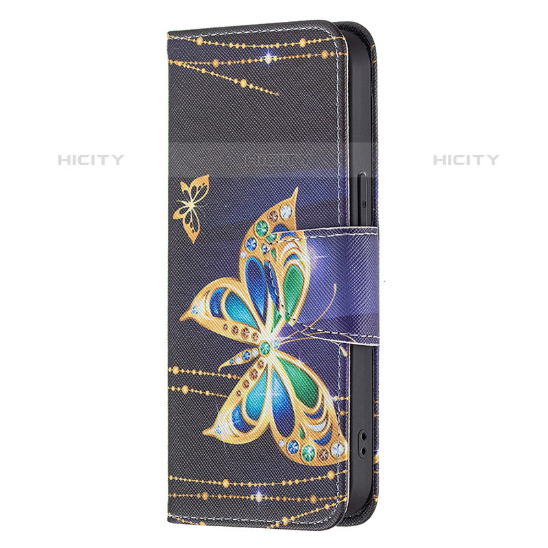 Funda de Cuero Cartera con Soporte Mariposa Carcasa L07 para Apple iPhone 15 Pro Max Multicolor