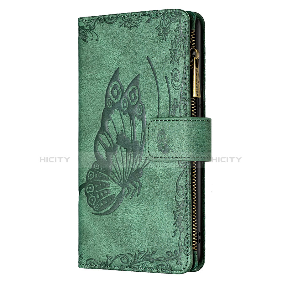 Funda de Cuero Cartera con Soporte Mariposa Carcasa L08 para Apple iPhone 13 Mini Verde