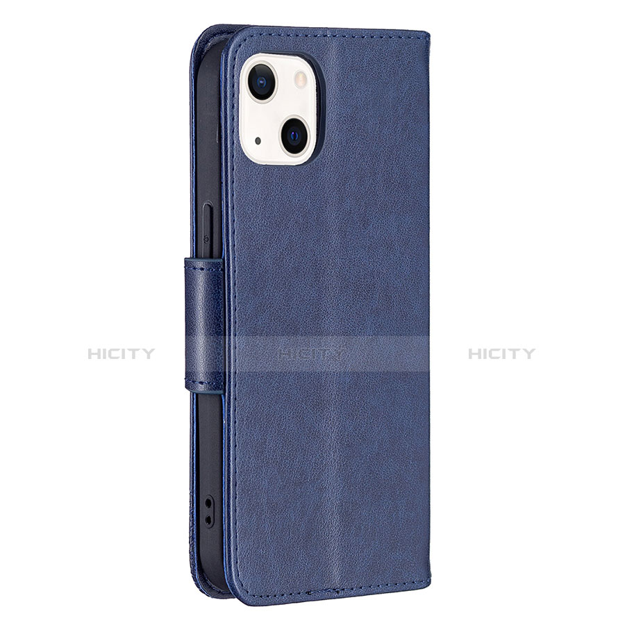 Funda de Cuero Cartera con Soporte Mariposa Carcasa L09 para Apple iPhone 14 Azul