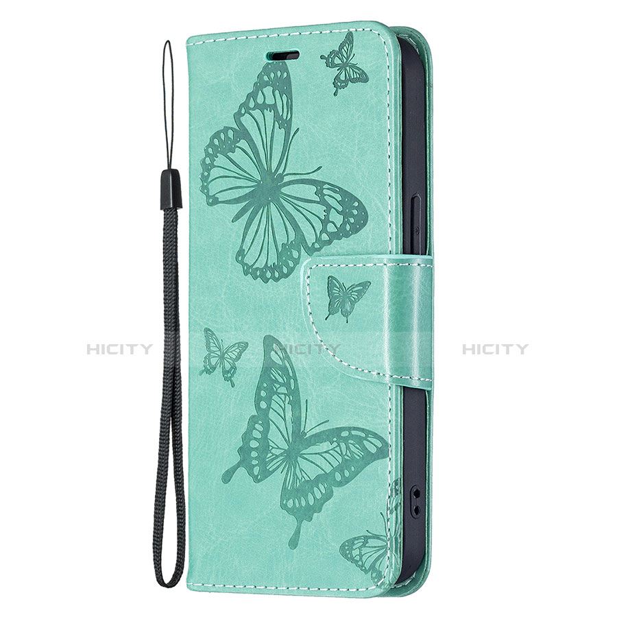 Funda de Cuero Cartera con Soporte Mariposa Carcasa L09 para Apple iPhone 14 Plus Verde