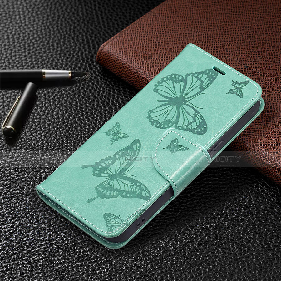 Funda de Cuero Cartera con Soporte Mariposa Carcasa L09 para Apple iPhone 14 Plus Verde