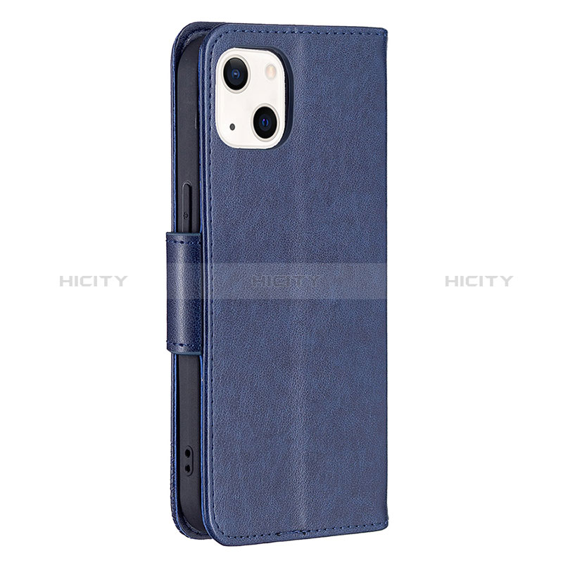 Funda de Cuero Cartera con Soporte Mariposa Carcasa L09 para Apple iPhone 15 Azul