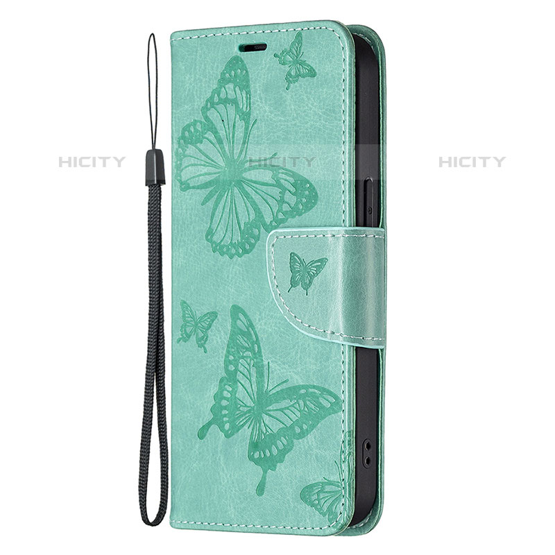 Funda de Cuero Cartera con Soporte Mariposa Carcasa L09 para Apple iPhone 15 Pro Max Verde