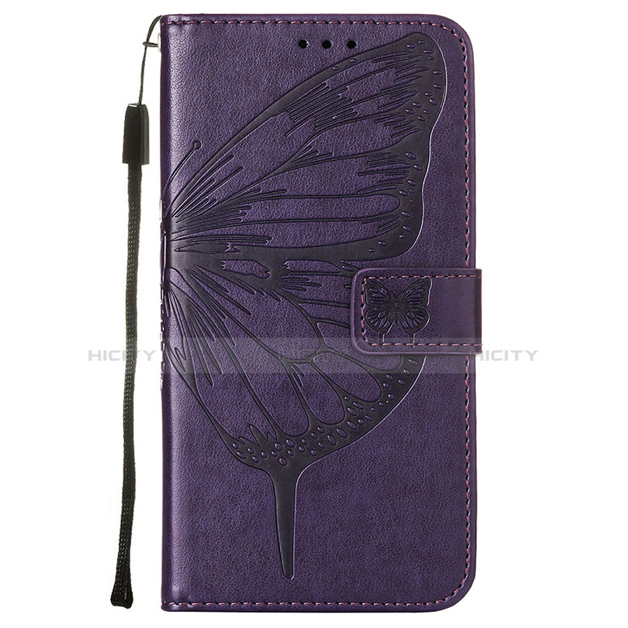 Funda de Cuero Cartera con Soporte Mariposa Carcasa L10 para Apple iPhone 14 Morado