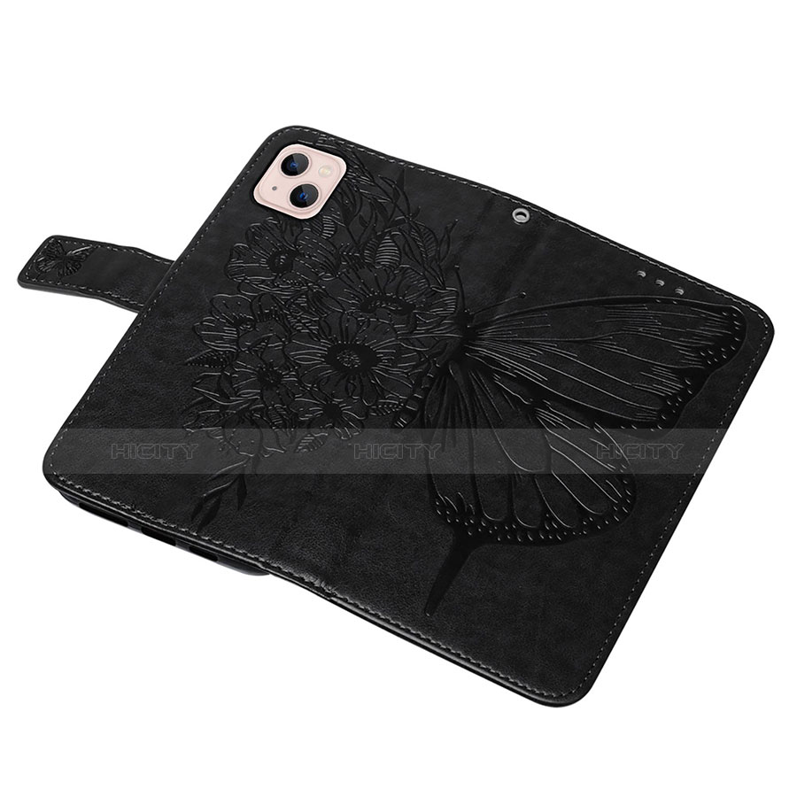 Funda de Cuero Cartera con Soporte Mariposa Carcasa L10 para Apple iPhone 14 Negro