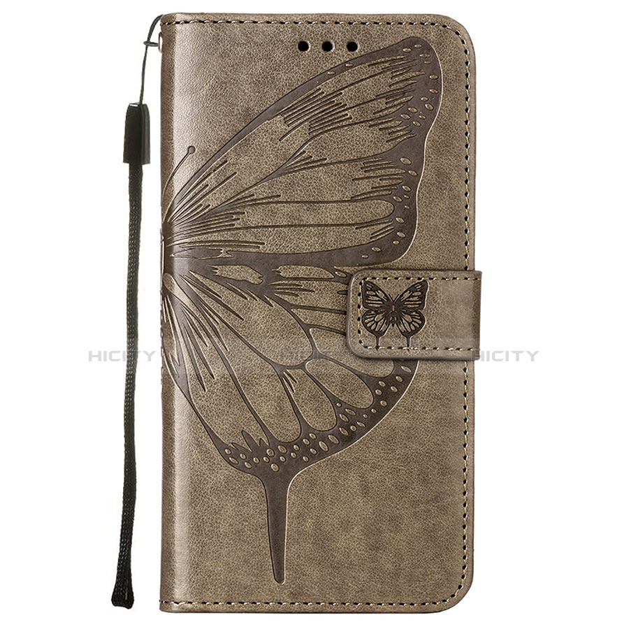 Funda de Cuero Cartera con Soporte Mariposa Carcasa L10 para Apple iPhone 14 Plus Gris Oscuro