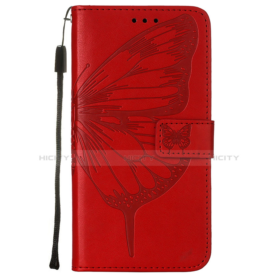 Funda de Cuero Cartera con Soporte Mariposa Carcasa L10 para Apple iPhone 14 Plus Rojo