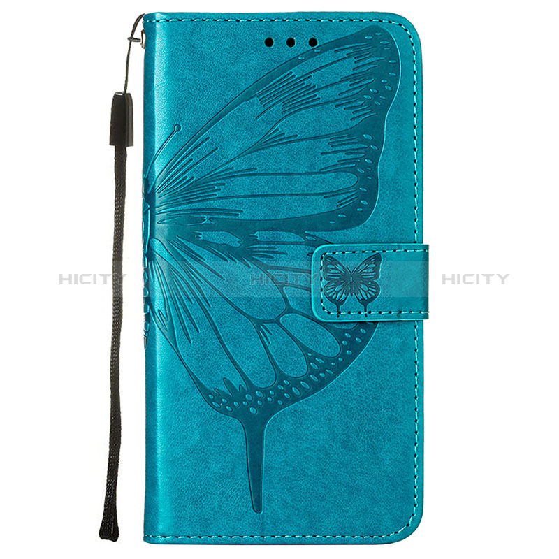 Funda de Cuero Cartera con Soporte Mariposa Carcasa L10 para Apple iPhone 14 Pro Max Azul
