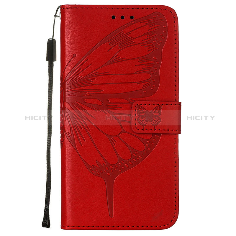 Funda de Cuero Cartera con Soporte Mariposa Carcasa L10 para Apple iPhone 14 Pro Max Rojo