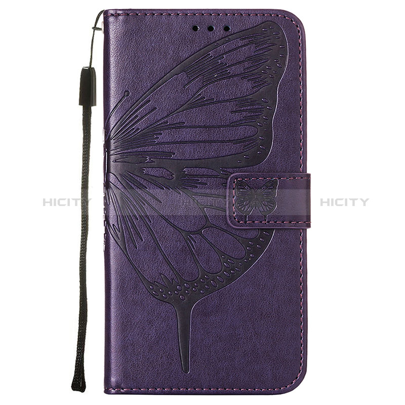 Funda de Cuero Cartera con Soporte Mariposa Carcasa L10 para Apple iPhone 14 Pro Morado