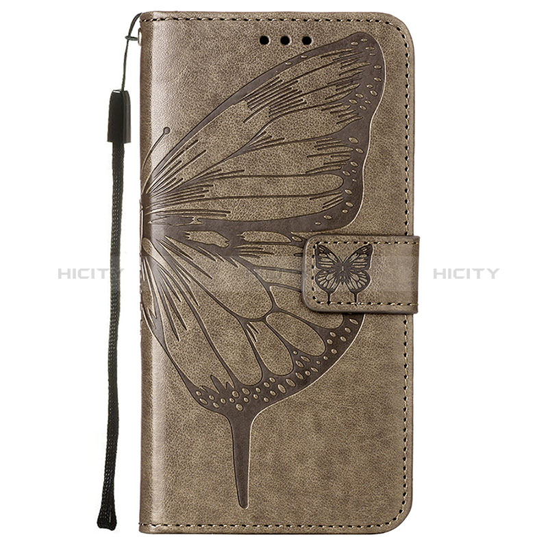 Funda de Cuero Cartera con Soporte Mariposa Carcasa L10 para Apple iPhone 15 Gris Oscuro